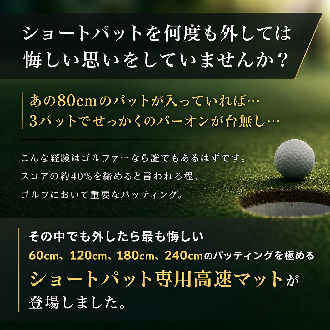 ショートパット専用 高速パターマット｜11ft 60-240cm | パーフェクト