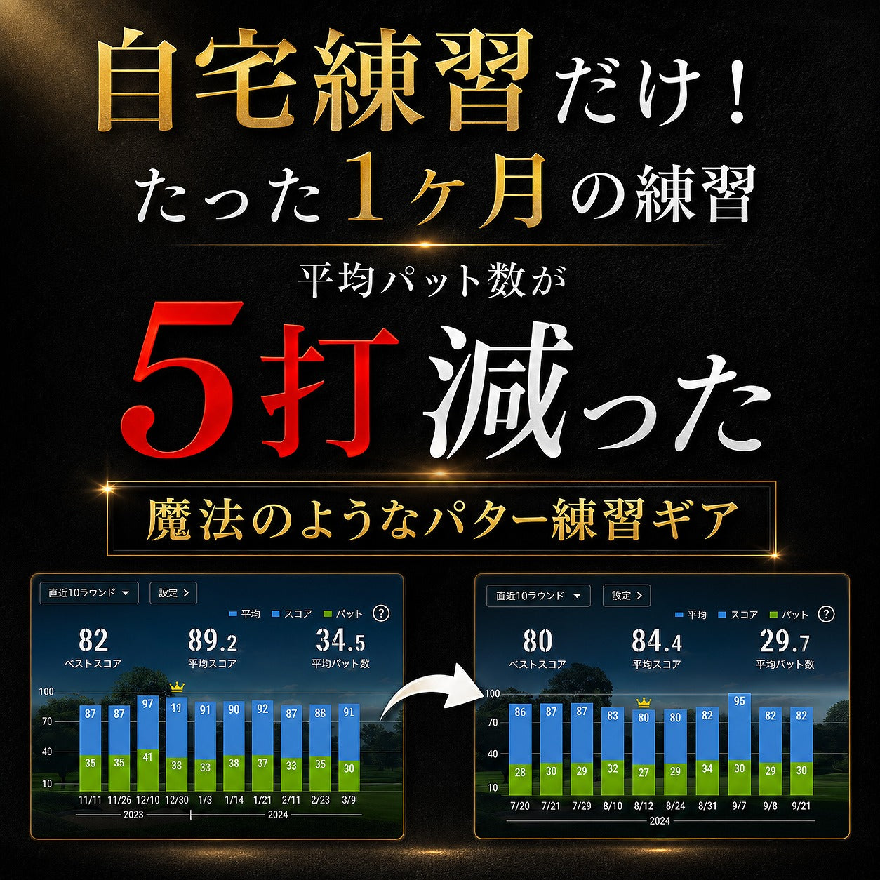 Tパッティング｜T字型ストローク矯正ガイド ゴルフパター練習器具 | パーフェクトストローク